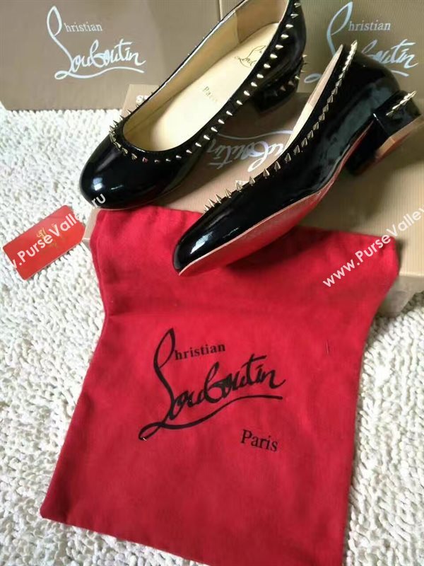 Christian Louboutin sandals black paint shoes 4189