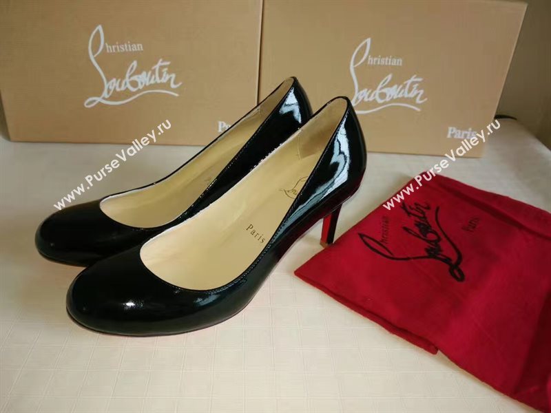 Christian Louboutin CL 7cm heels black sandals shoes 4198