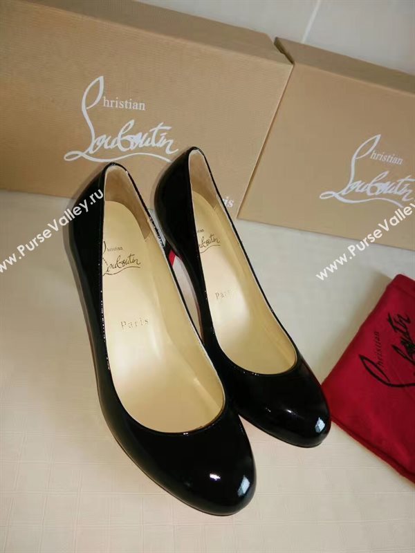 Christian Louboutin CL 7cm heels black sandals shoes 4198