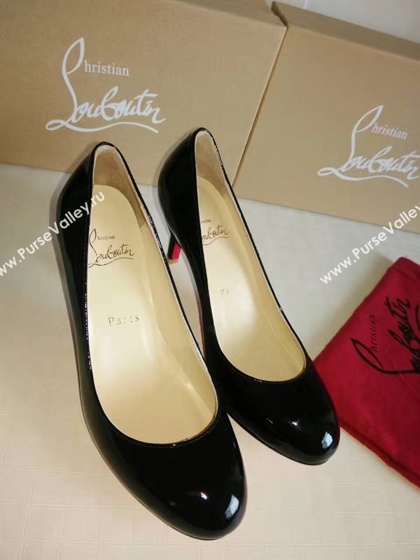 Christian Louboutin CL 7cm heels black sandals shoes 4198