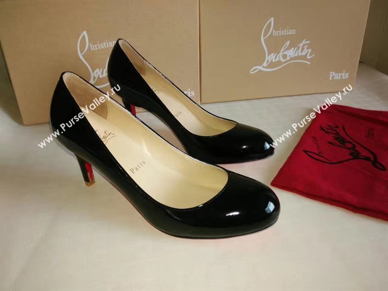 Christian Louboutin CL 7cm heels black sandals shoes 4198