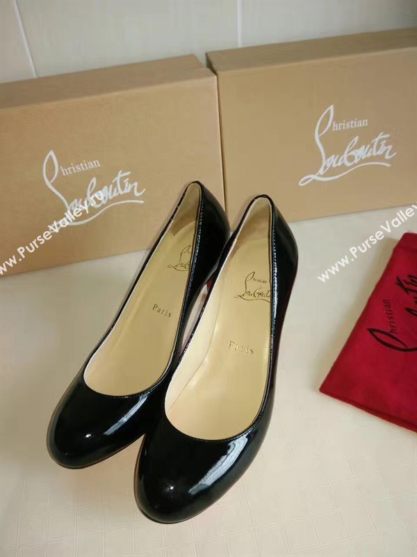Christian Louboutin CL 7cm heels black sandals shoes 4198