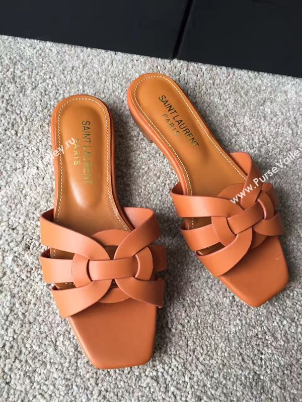 YSL flats slipper tan sandals shoes 4109