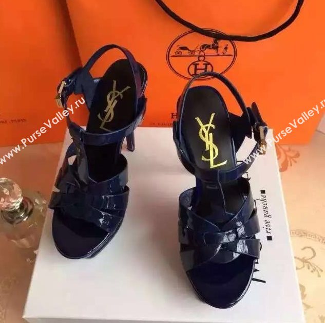 YSL tribute heels sandals navy paint shoes 4116