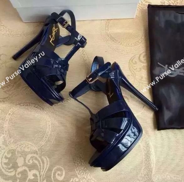 YSL tribute heels sandals navy paint shoes 4116