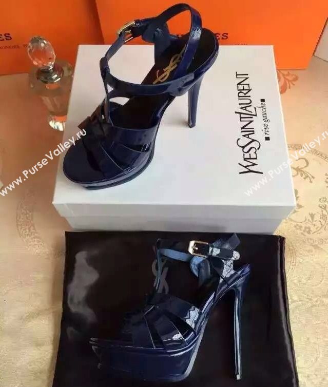 YSL tribute heels sandals navy paint shoes 4116
