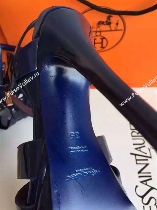 YSL tribute heels sandals navy paint shoes 4116