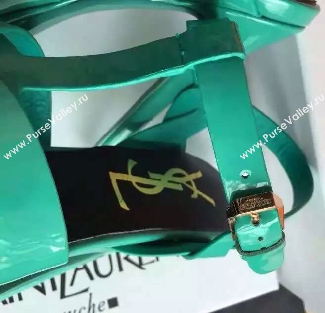 YSL tribute heels sandals green paint shoes 4117