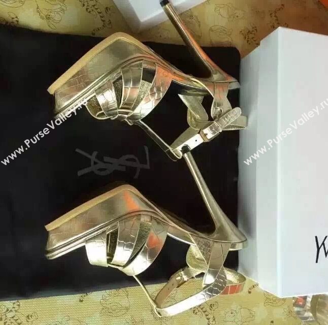 YSL tribute heels gold sandals shoes 4118