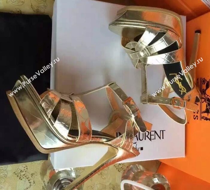 YSL tribute heels gold sandals shoes 4118