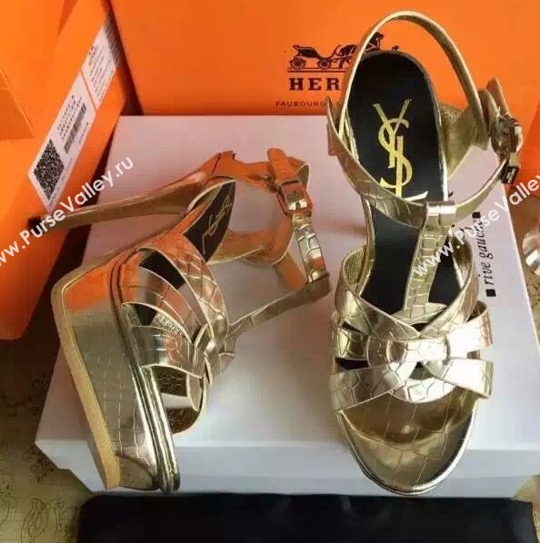 YSL tribute heels gold sandals shoes 4118
