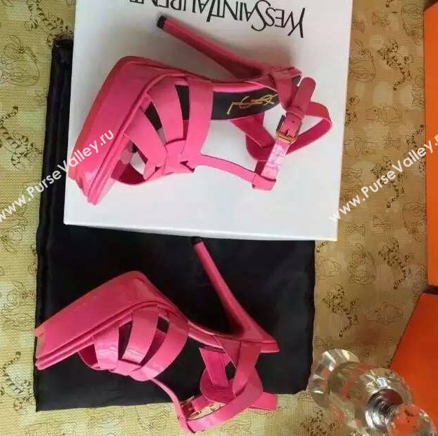 YSL tribute heels sandals paint red rose shoes 4119