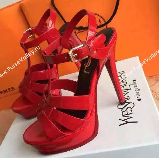 YSL tribute heels sandals red paint shoes 4120