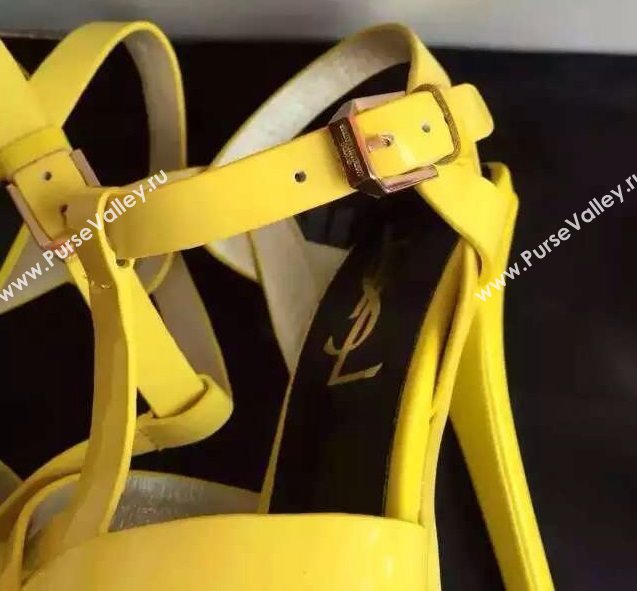 YSL tribute heels sandals yellow paint shoes 4122