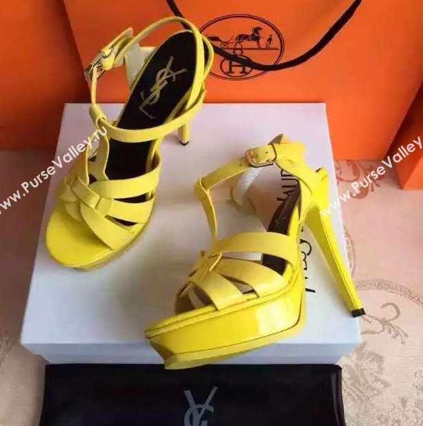 YSL tribute heels sandals yellow paint shoes 4122