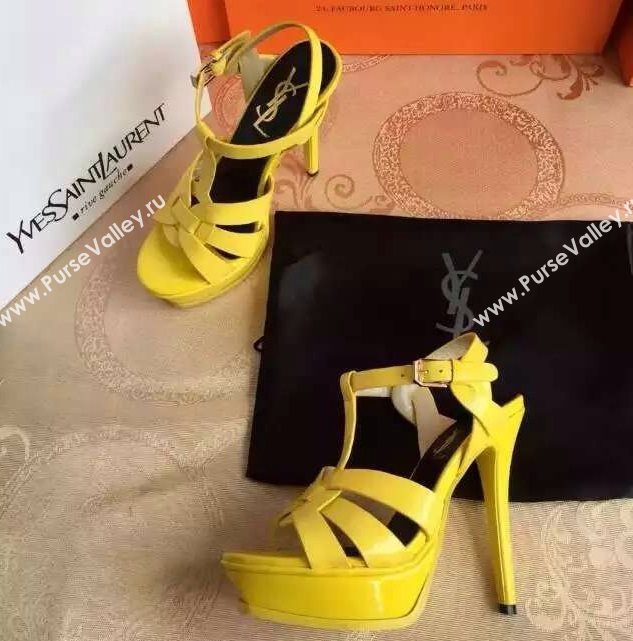 YSL tribute heels sandals yellow paint shoes 4122