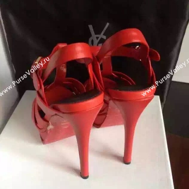 YSL tribute heels sandals red calfskin smooth shoes 4125