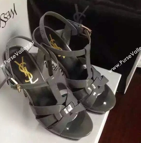 YSL tribute heels sandals gray paint shoes 4126