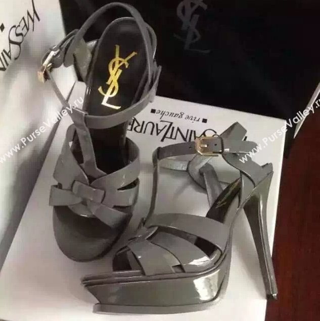 YSL tribute heels sandals gray paint shoes 4126
