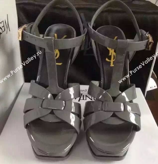 YSL tribute heels sandals gray paint shoes 4126