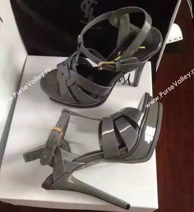 YSL tribute heels sandals gray paint shoes 4126