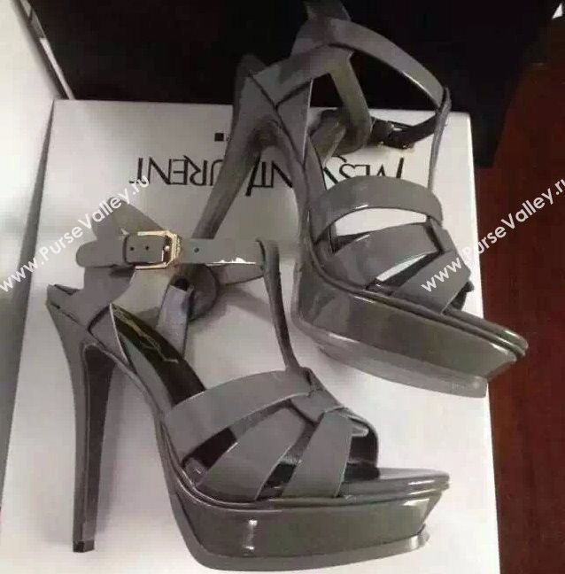 YSL tribute heels sandals gray paint shoes 4126