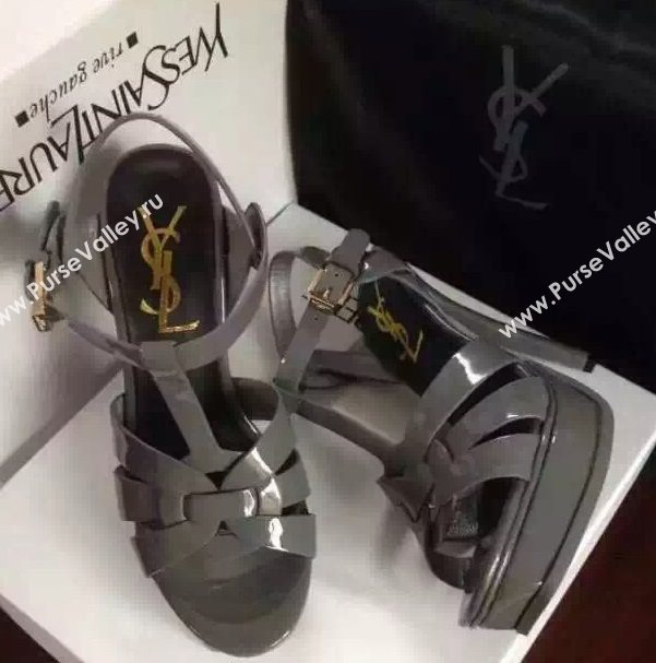 YSL tribute heels sandals gray paint shoes 4126