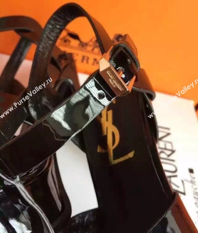 YSL tribute heels sandals black paint shoes 4127