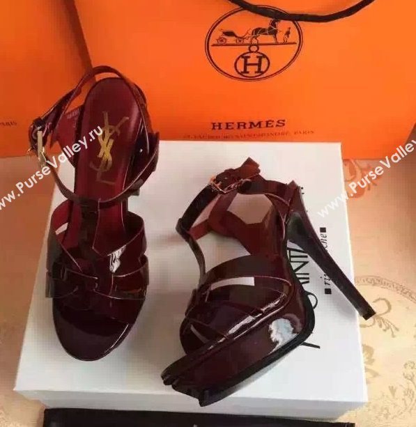 YSL tribute heels sandals wine paint shoes 4129