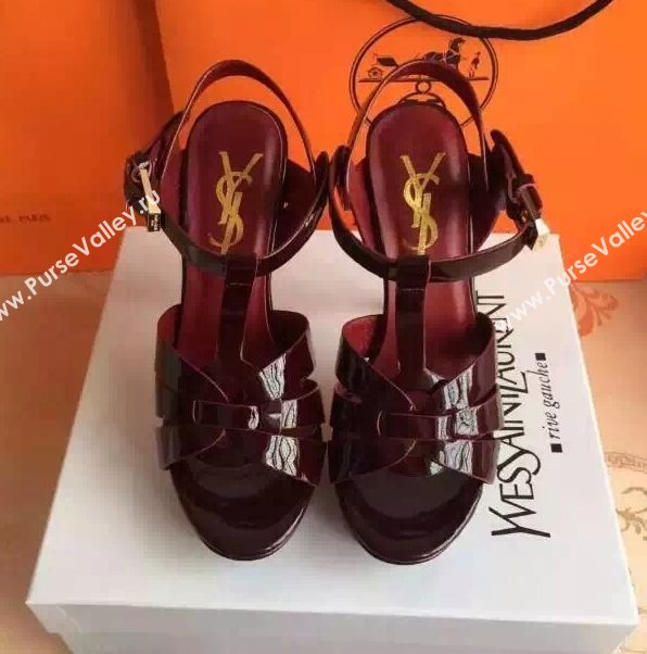YSL tribute heels sandals wine paint shoes 4129