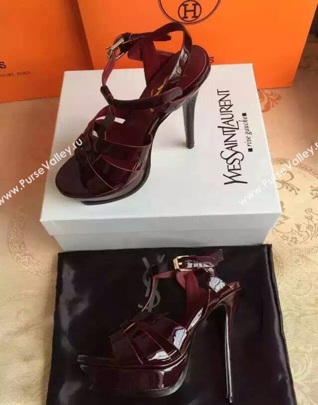 YSL tribute heels sandals wine paint shoes 4129