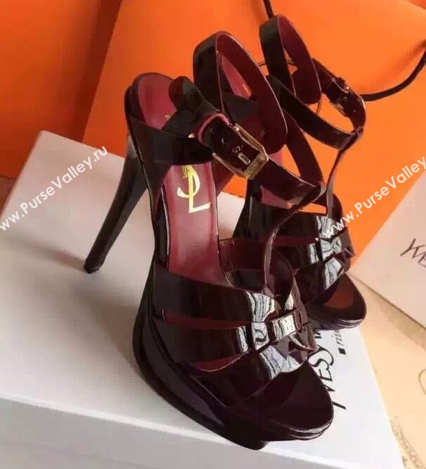 YSL tribute heels sandals wine paint shoes 4129