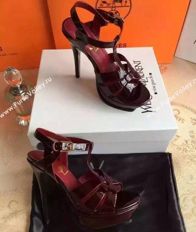 YSL tribute heels sandals wine paint shoes 4129