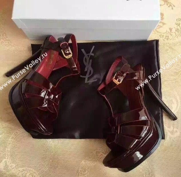 YSL tribute heels sandals wine paint shoes 4129