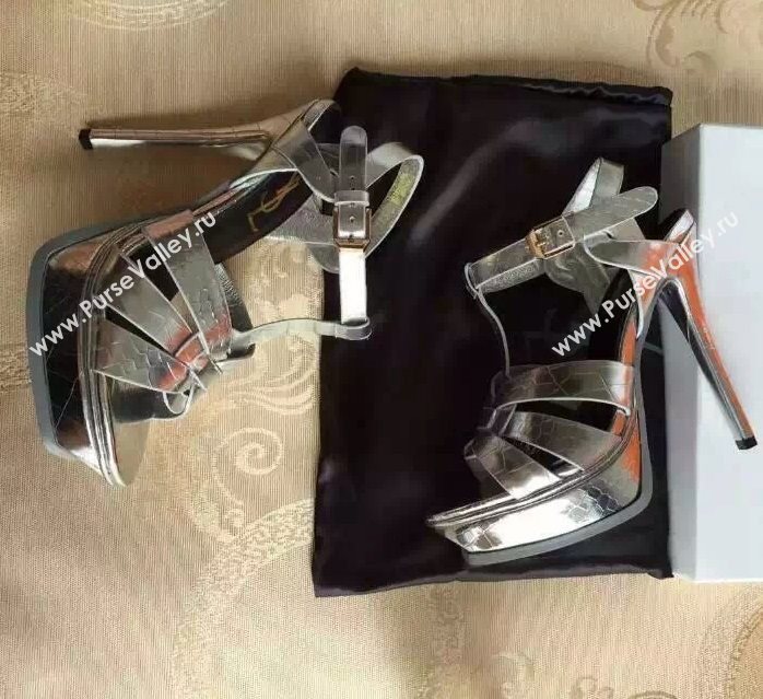 YSL tribute heels silver sandals shoes 4130
