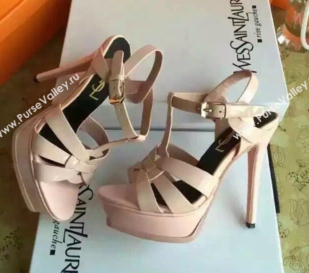 YSL tribute heels sandals pink nude shoes 4131