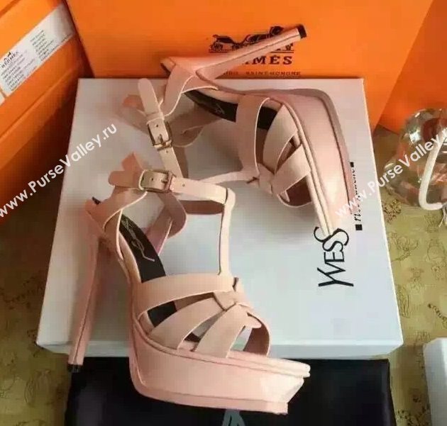 YSL tribute heels sandals pink nude shoes 4131