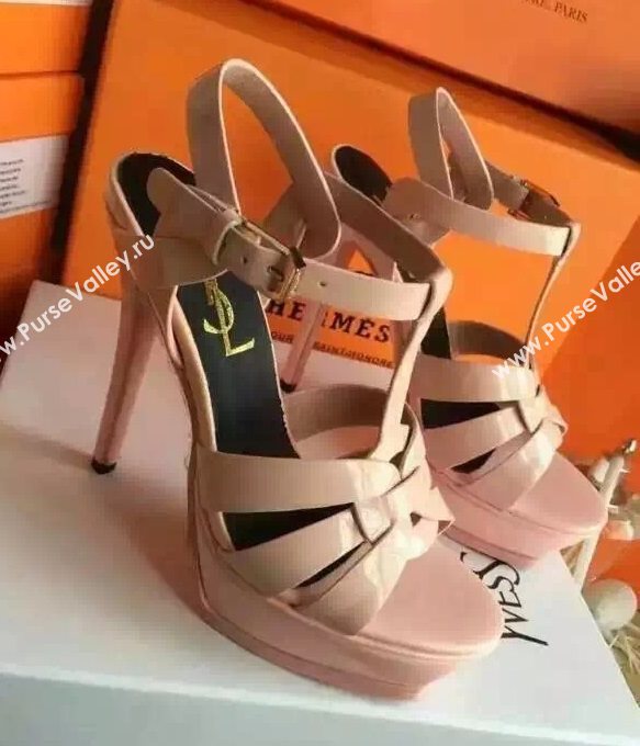 YSL tribute heels sandals pink nude shoes 4131