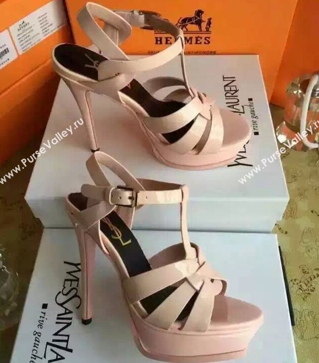 YSL tribute heels sandals pink nude shoes 4131