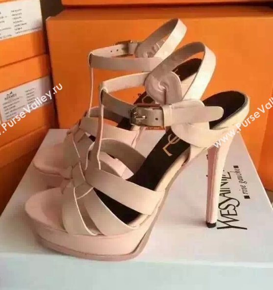 YSL tribute heels sandals pink nude shoes 4131