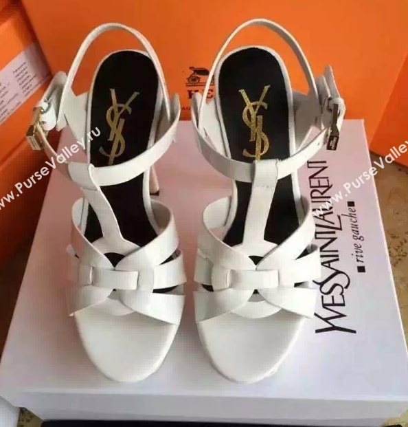 YSL tribute heels white sandals shoes 4134