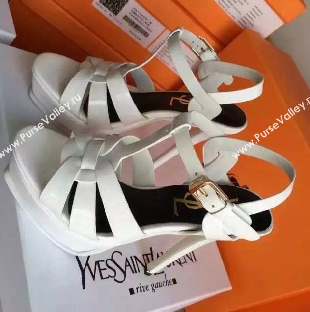 YSL tribute heels white sandals shoes 4134