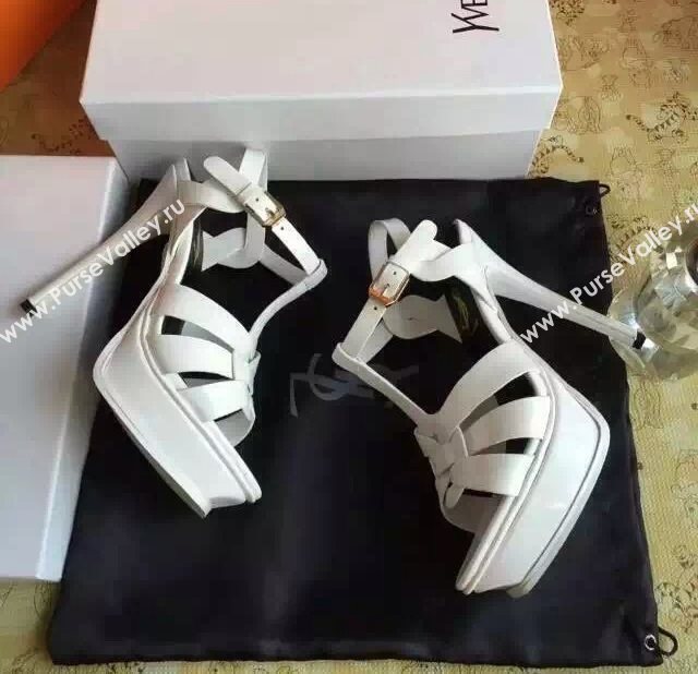 YSL tribute heels white sandals shoes 4134