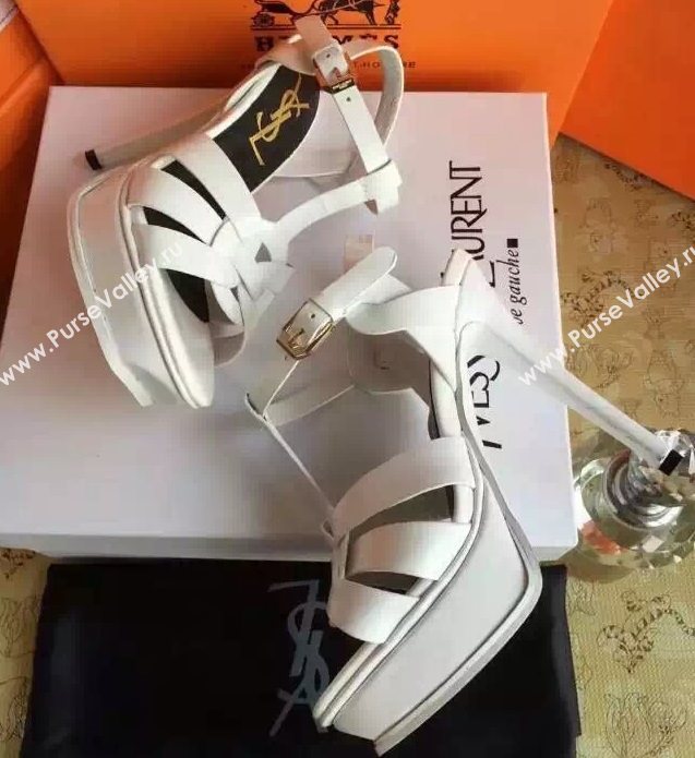 YSL tribute heels white sandals shoes 4134