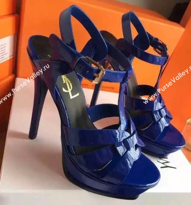 YSL tribute heels sandals navy paint shoes 4136