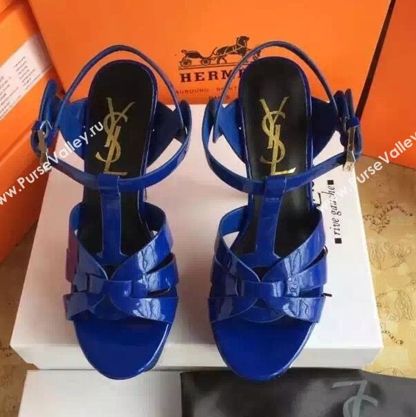 YSL tribute heels sandals navy paint shoes 4136