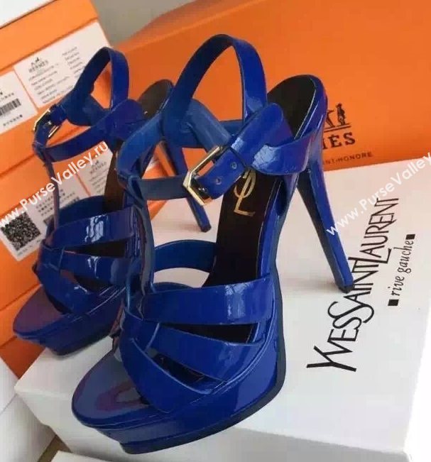 YSL tribute heels sandals navy paint shoes 4136