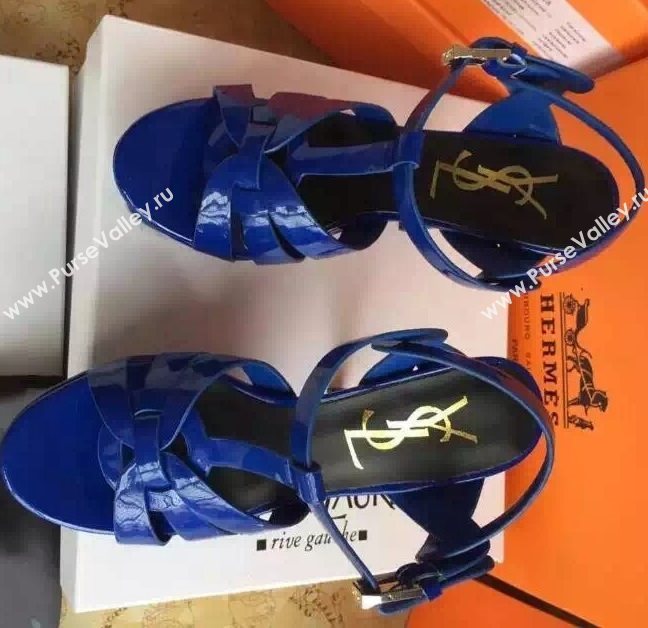 YSL tribute heels sandals navy paint shoes 4136