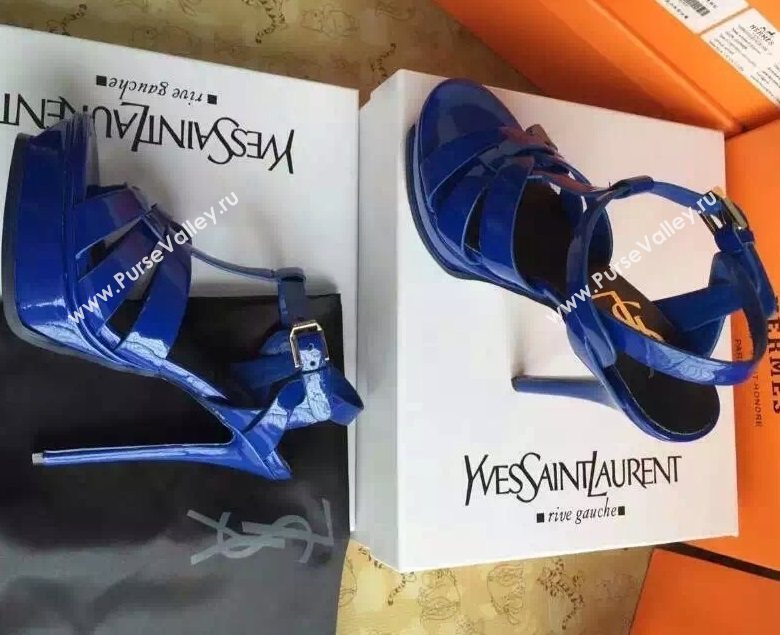YSL tribute heels sandals navy paint shoes 4136