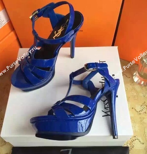 YSL tribute heels sandals navy paint shoes 4136